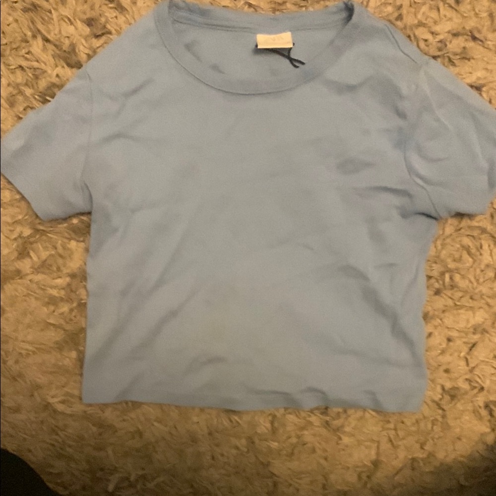 Light Blue cropped girls shirt Zara